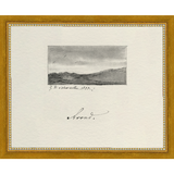 SA286-VINTAGE SKETCH PL 3 Hand framed in a transitional gold frame. Finished Size: W 11.25 in x H 9.25 in