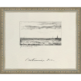 SA287-VINTAGE SKETCH PL 4 Hand framed in an ornate dark silver frame. Finished Size: W 11.25 in x H 9.25 in