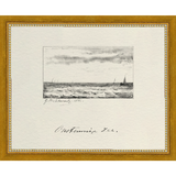 SA287-VINTAGE SKETCH PL 4 Hand framed in a transitional gold frame. Finished Size: W 11.25 in x H 9.25 in