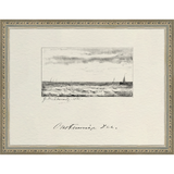 SA287-VINTAGE SKETCH PL 4 Hand framed in an ornate dark silver frame. Finished Size: W 13.25 in x H 10.25 in