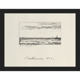 SA287-VINTAGE SKETCH PL 4 Hand framed in a matte black frame. Finished Size: W 13.25 in x H 10.25 in