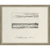 SA287-VINTAGE SKETCH PL 4 Hand framed in an ornate dark silver frame. Finished Size: W 15.25 in x H 12.25 in
