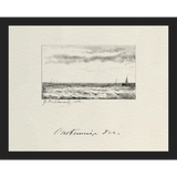 SA287-VINTAGE SKETCH PL 4 Hand framed in a matte black frame. Finished Size: W 15.25 in x H 12.25 in