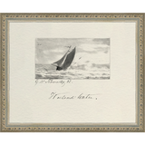 SA288-VINTAGE SKETCH PL 5 Hand framed in an ornate dark silver frame. Finished Size: W 11.25 in x H 9.25 in
