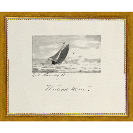 SA288-VINTAGE SKETCH PL 5 Hand framed in a transitional gold frame. Finished Size: W 11.25 in x H 9.25 in