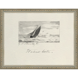 SA288-VINTAGE SKETCH PL 5 Hand framed in an ornate dark silver frame. Finished Size: W 13.25 in x H 10.25 in