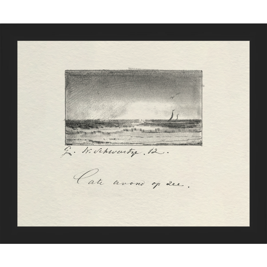 SA289-VINTAGE SKETCH PL 6 Hand framed in a matte black frame. Finished Size: W 11.25 in x H 9.25 in