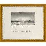 SA289-VINTAGE SKETCH PL 6 Hand framed in a transitional gold frame. Finished Size: W 11.25 in x H 9.25 in