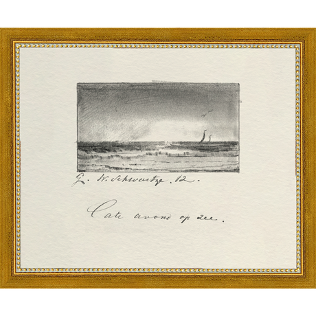 SA289-VINTAGE SKETCH PL 6 Hand framed in a transitional gold frame. Finished Size: W 11.25 in x H 9.25 in