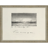 SA289-VINTAGE SKETCH PL 6 Hand framed in an ornate dark silver frame. Finished Size: W 13.25 in x H 10.25 in