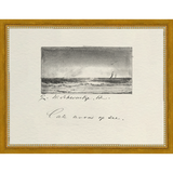 SA289-VINTAGE SKETCH PL 6 Hand framed in a transitional gold frame. Finished Size: W 13.25 in x H 10.25 in