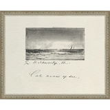 SA289-VINTAGE SKETCH PL 6 Hand framed in an ornate dark silver frame. Finished Size: W 15.25 in x H 12.25 in