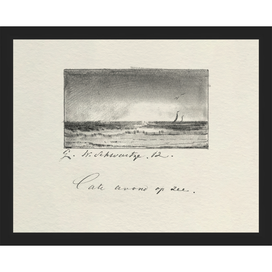 SA289-VINTAGE SKETCH PL 6 Hand framed in a matte black frame. Finished Size: W 15.25 in x H 12.25 in