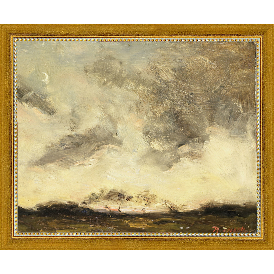 SA290-EVENING SUN Hand framed in a transitional gold frame. Finished Size: W 11.25 in x H 9.25 in