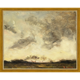 SA290-EVENING SUN Hand framed in a transitional gold frame. Finished Size: W 15.25 in x H 12.25 in
