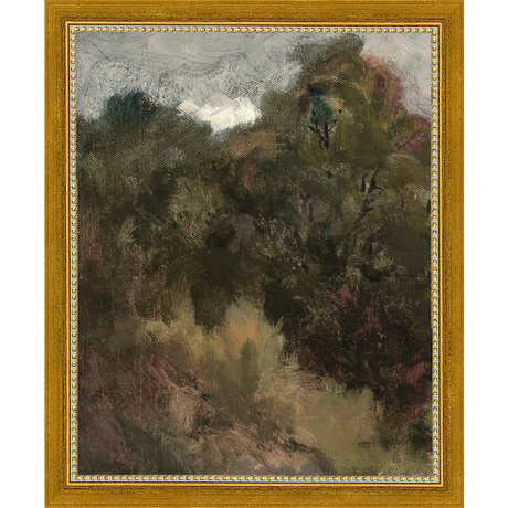 SA291-VINTAGE LANDSCAPE DIPTYCH I (LEFT) Hand framed in a transitional gold frame. Finished Size: W 9.25 in x H 11.25 in