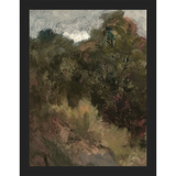 SA291-VINTAGE LANDSCAPE DIPTYCH I (LEFT) Hand framed in a matte black frame. Finished Size: W 10.25 in x H 13.25 in