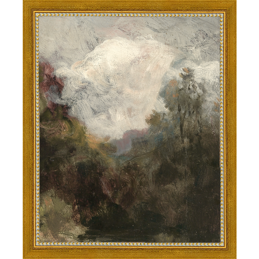 SA292-VINTAGE LANDSCAPE DIPTYCH II (RIGHT) Hand framed in a transitional gold frame. Finished Size: W 9.25 in x H 11.25 in