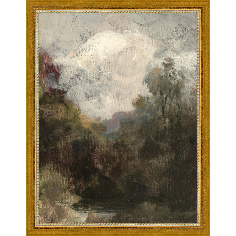 SA292-VINTAGE LANDSCAPE DIPTYCH II (RIGHT) Hand framed in a transitional gold frame. Finished Size: W 10.25 in x H 13.25 in