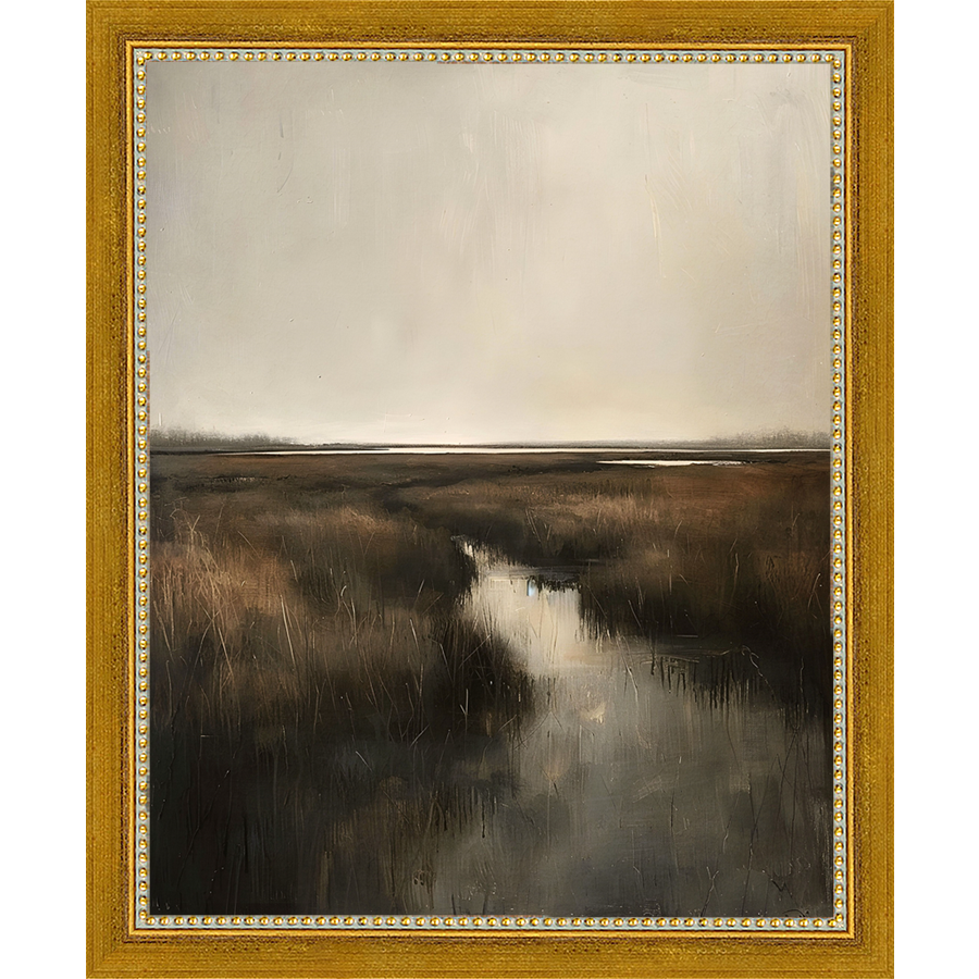 SA294-FONTAINE MARSH Hand framed in a transitional gold frame. Finished Size: W 9.25 in x H 11.25 in