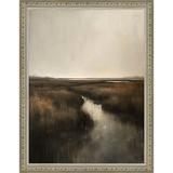 SA294-FONTAINE MARSH Hand framed in an ornate dark silver frame. Finished Size: W 10.25 in x H 13.25 in