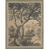 SA295-VIEW TO CHURCH DIPTYCH I  (LEFT) Hand framed in an ornate dark silver frame. Finished Size: W 10.25 in x H 13.25 in