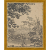 SA296-VIEW TO CHURCH DIPTYCH II (RIGHT) Hand framed in a transitional gold frame. Finished Size: W 9.25 in x H 11.25 in