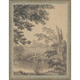 SA296-VIEW TO CHURCH DIPTYCH II (RIGHT) Hand framed in an ornate dark silver frame. Finished Size: W 10.25 in x H 13.25 in