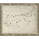 SA297-VIEW OF MARINO Hand framed in an ornate dark silver frame. Finished Size: W 11.25 in x H 9.25 in