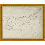 SA297-VIEW OF MARINO Hand framed in a transitional gold frame. Finished Size: W 11.25 in x H 9.25 in