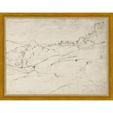 SA297-VIEW OF MARINO Hand framed in a transitional gold frame. Finished Size: W 13.25 in x H 10.25 in