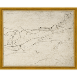 SA297-VIEW OF MARINO Hand framed in a transitional gold frame. Finished Size: W 15.25 in x H 12.25 in