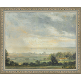 SA298-ELBE VALLEY AT DAWN Hand framed in an ornate dark silver frame. Finished Size: W 11.25 in x H 9.25 in