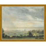 SA298-ELBE VALLEY AT DAWN Hand framed in a transitional gold frame. Finished Size: W 15.25 in x H 12.25 in