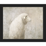 SA311-MUTED SHEEP BACK PROFILE Hand framed in a matte black frame. Finished Size: W 11.25 in x H 9.25 in