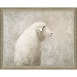 SA311-MUTED SHEEP BACK PROFILE Hand framed in an ornate dark silver frame. Finished Size: W 15.25 in x H 12.25 in