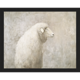 SA311-MUTED SHEEP BACK PROFILE Hand framed in a matte black frame. Finished Size: W 15.25 in x H 12.25 in