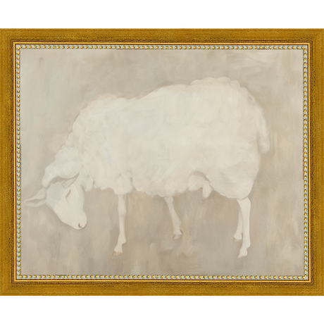 SA312-MUTED LAMB Hand framed in a transitional gold frame. Finished Size: W 11.25 in x H 9.25 in