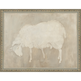 SA312-MUTED LAMB Hand framed in an ornate dark silver frame. Finished Size: W 13.25 in x H 10.25 in