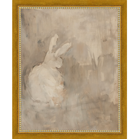 SA313-MUTED RABBIT I Hand framed in a transitional gold frame. Finished Size: W 9.25 in x H 11.25 in