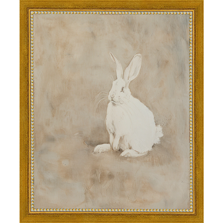 SA314-MUTED RABBIT II Hand framed in a transitional gold frame. Finished Size: W 9.25 in x H 11.25 in
