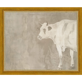 SA315-MUTED COW Hand framed in a transitional gold frame. Finished Size: W 11.25 in x H 9.25 in