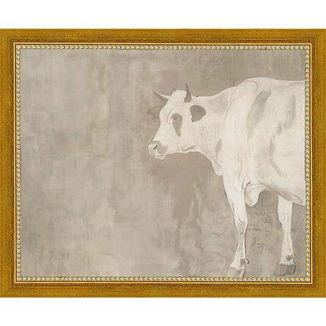 SA315-MUTED COW Hand framed in a transitional gold frame. Finished Size: W 11.25 in x H 9.25 in
