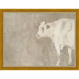 SA315-MUTED COW Hand framed in a transitional gold frame. Finished Size: W 13.25 in x H 10.25 in