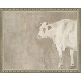 SA315-MUTED COW Hand framed in an ornate dark silver frame. Finished Size: W 15.25 in x H 12.25 in