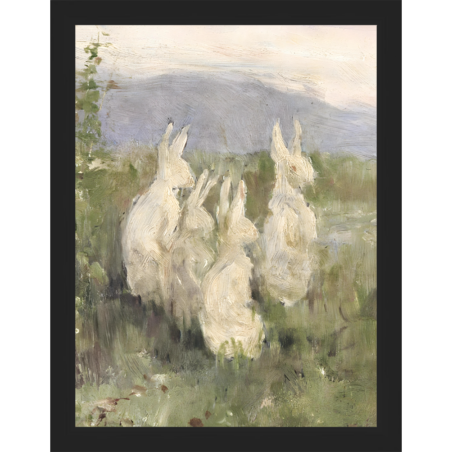 BUNNIES IN FIELD - Kings Fine Art & Decor