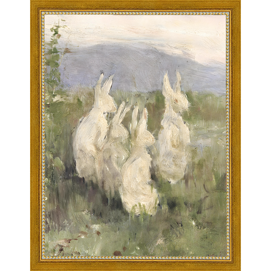 BUNNIES IN FIELD - Kings Fine Art & Decor