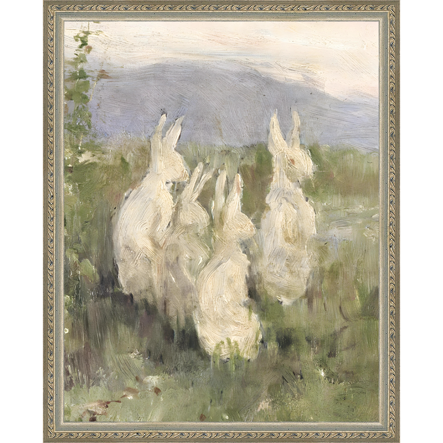 BUNNIES IN FIELD - Kings Fine Art & Decor