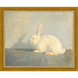 SA317-WHITE RABBIT Hand framed in a transitional gold frame. Finished Size: W 11.25 in x H 9.25 in