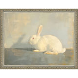 SA317-WHITE RABBIT Hand framed in an ornate dark silver frame. Finished Size: W 13.25 in x H 10.25 in